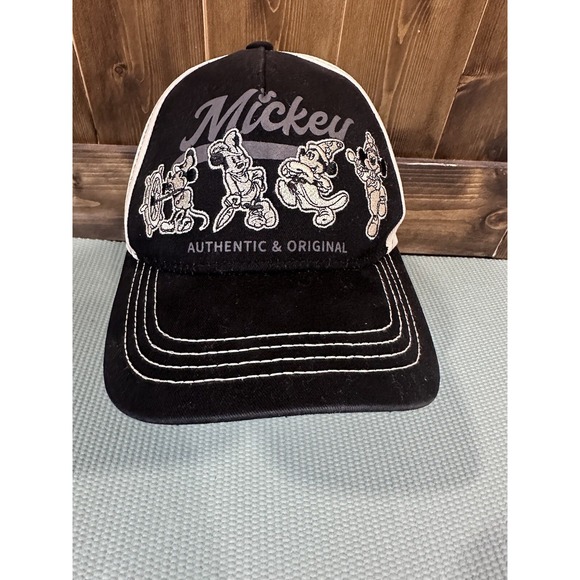VTG Y2K Disney Mickey Mouse Classic Black Authentic Baseball Cap Hat Strapback - Picture 5 of 16